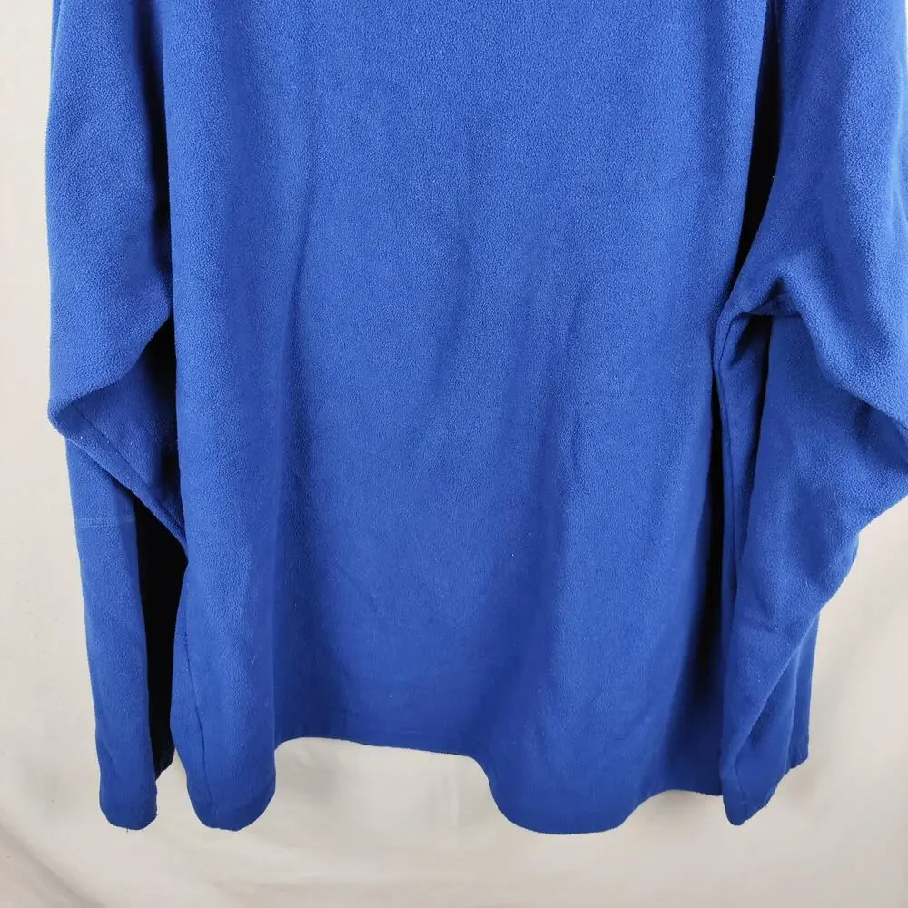 Columbia Hoodie Mens XL Blue Fleece Pullover Kangaroo Pocket Zip Chest Logo